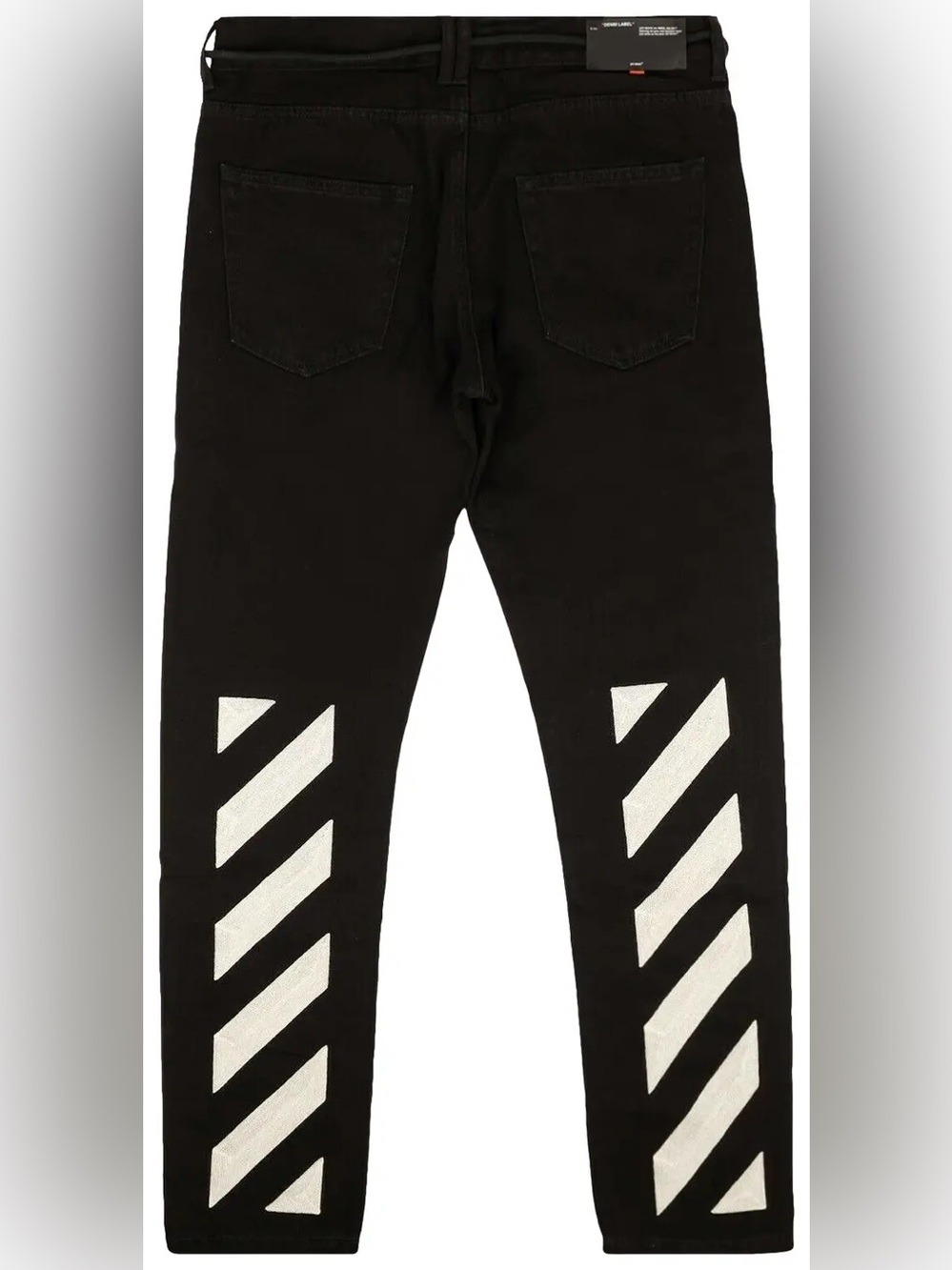 Off-White Diagonal Slim Jeans, Size 32